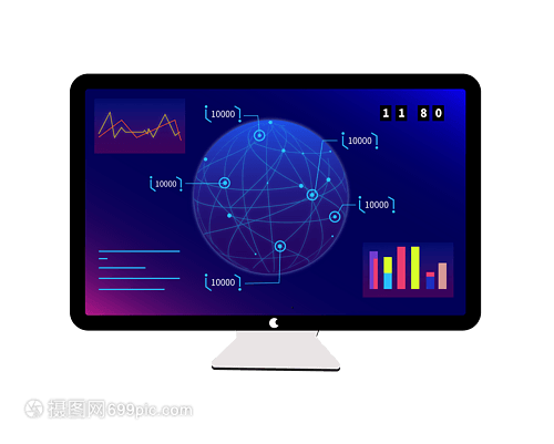 球形线性数据化显示 科技感与计算机数据服务的完美融合